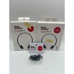 Lot of 3 Deal Worthy Wired Headphones and Earbuds Black 3.5mm Aux Plug New